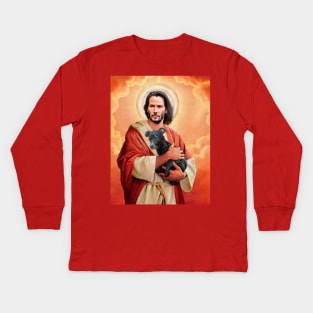 Saint Keanu Reeves Kids Long Sleeve T-Shirt